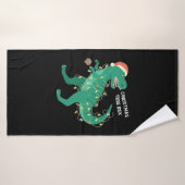 Funky Christmas Dinosaurier Badehandtuch (Badehandtuch)