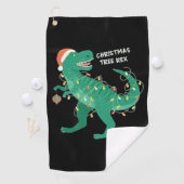 Funky Christmas Dinosaurier Golfhandtuch (Insitu)