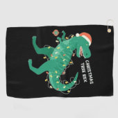 Funky Christmas Dinosaurier Golfhandtuch (Horizontal)