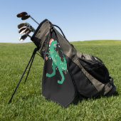 Funky Christmas Dinosaurier Golfhandtuch (Gras)