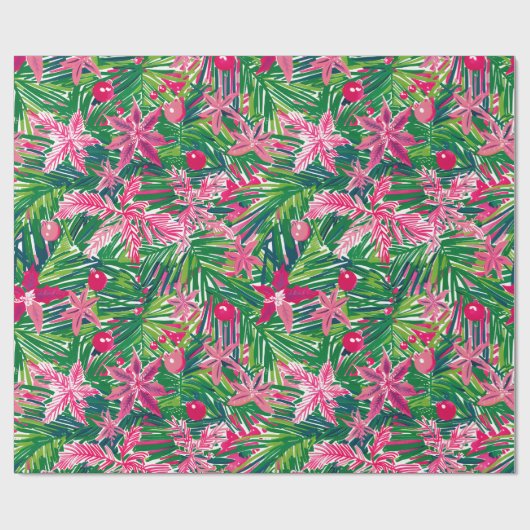 Funky Christmas Foliage Geschenkpapier (Flach)