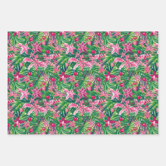 Funky Christmas Foliage Geschenkpapier Set (Vorderseite 3)