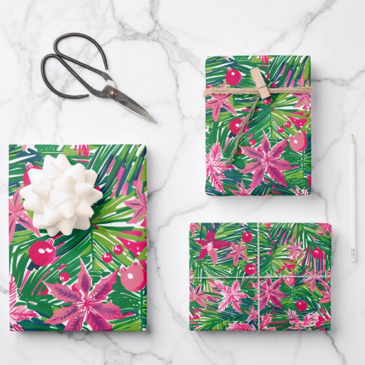 Funky Christmas Foliage Geschenkpapier Set (Vorderseite)