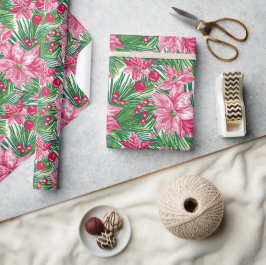 Funky Christmas Foliage Patterned Geschenkpapier