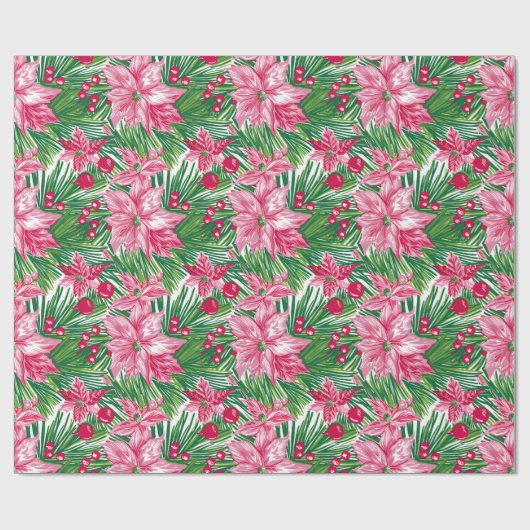 Funky Christmas Foliage Patterned Geschenkpapier (Flach)