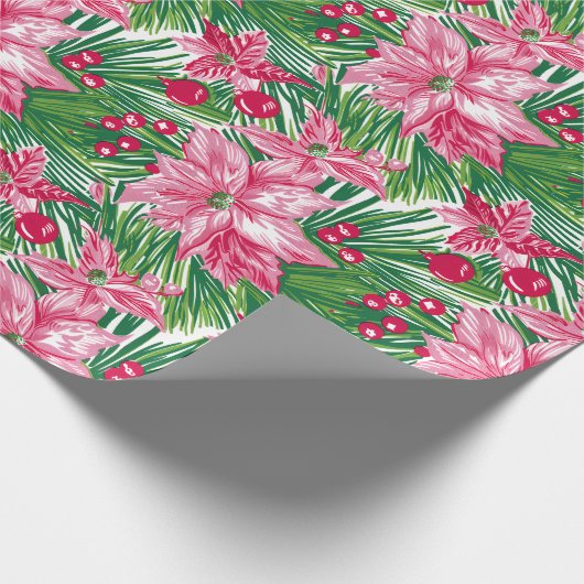 Funky Christmas Foliage Patterned Geschenkpapier (Ecke)