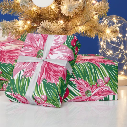 Funky Christmas Foliage Patterned Geschenkpapier (Feiertage)