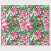 Funky Christmas Foliage Patterned Geschenkpapier (Flach)