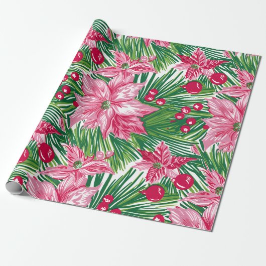 Funky Christmas Foliage Patterned  Geschenkpapier (Ungerollt)