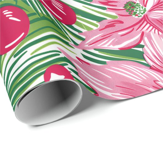 Funky Christmas Foliage Patterned  Geschenkpapier (Rolleneckpunkt)
