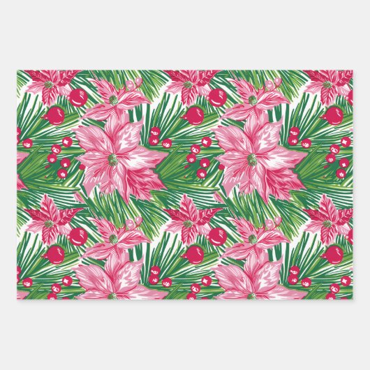 Funky Christmas Foliage Patterned  Geschenkpapier Set (Vorderseite 2)