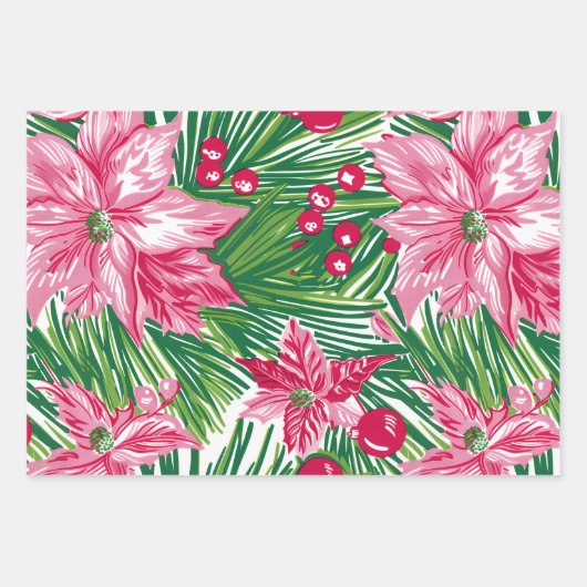 Funky Christmas Foliage Patterned  Geschenkpapier Set (Vorderseite)