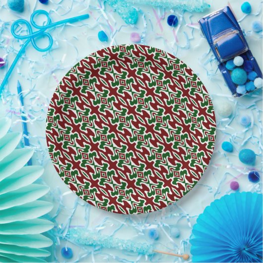 Funky Christmas Pattern 2 Pappteller (Party)
