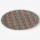Funky Christmas Pattern 2 Pappteller (Schrägansicht)