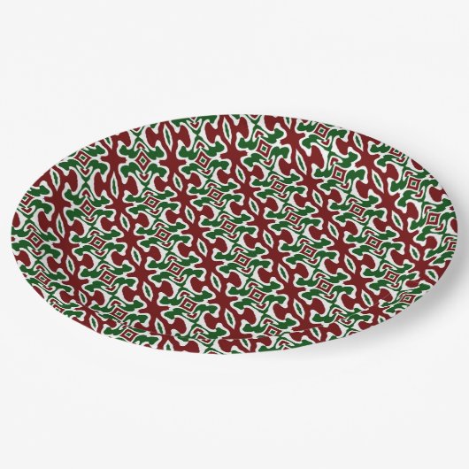 Funky Christmas Pattern 2 Pappteller (Schrägansicht)