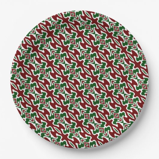 Funky Christmas Pattern 2 Pappteller (Vorderseite)