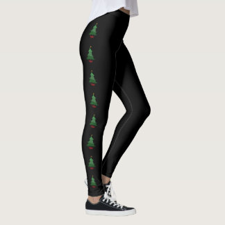 Funky Christmas Tree Sketch Leggings