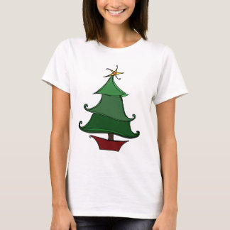 Funky Christmas Tree Sketch T - Shirt