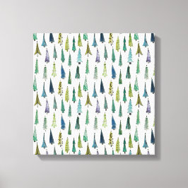 Funky Christmas Trees (Niedliche Illustrierte Kuns Leinwanddruck