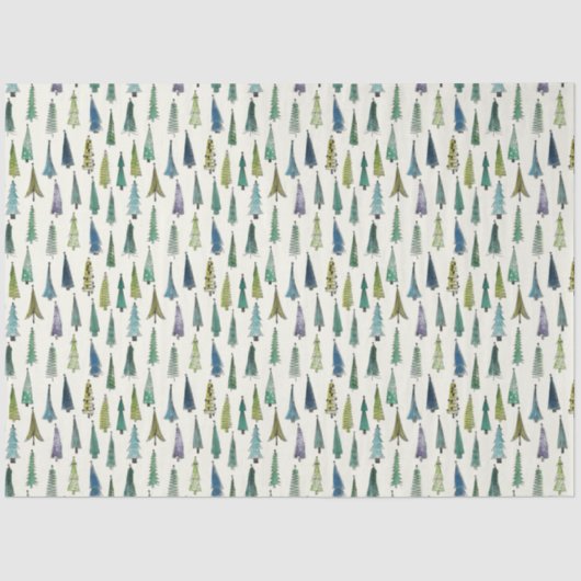 Funky Christmas Trees (Niedliche Illustrierte Kuns Seidenpapier (Vorderseite)