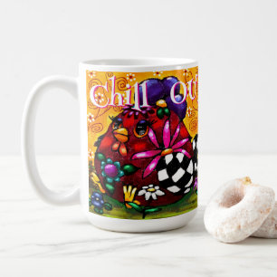 Funky Chunky Floral Chicken Personalisiert Kaffeetasse