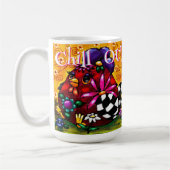 Funky Chunky Floral Chicken Personalisiert Kaffeetasse (Links)