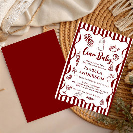 Funky Ciao Baby Hand Drawn Italian Baby Shower  Einladung