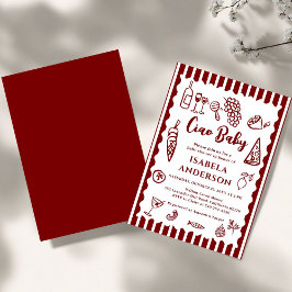 Funky Ciao Baby Hand Drawn Italian Baby Shower  Einladung