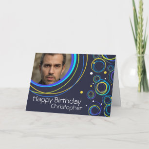 Funky Circle Card in navvvy hinzufügen Foto und Na Karte