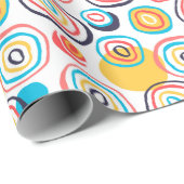 Funky Circle Doodles auf Weiß Geschenkpapier (Rolleneckpunkt)