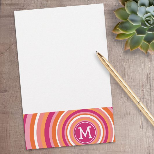 Funky Circle Muster mit Monogramm Briefpapier