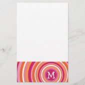 Funky Circle Muster mit Monogramm Briefpapier (Vorderseite)