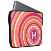 Funky Circle Muster mit Monogramm Laptopschutzhülle (Vorne Rechts)