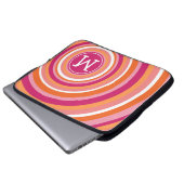 Funky Circle Muster mit Monogramm Laptopschutzhülle (Vorne Knopf)