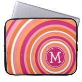 Funky Circle Muster mit Monogramm Laptopschutzhülle (Vorderseite)