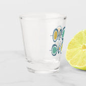 Funky Circles Blue Green Orange Mitte Jahrhundert Schnapsglas (Links)