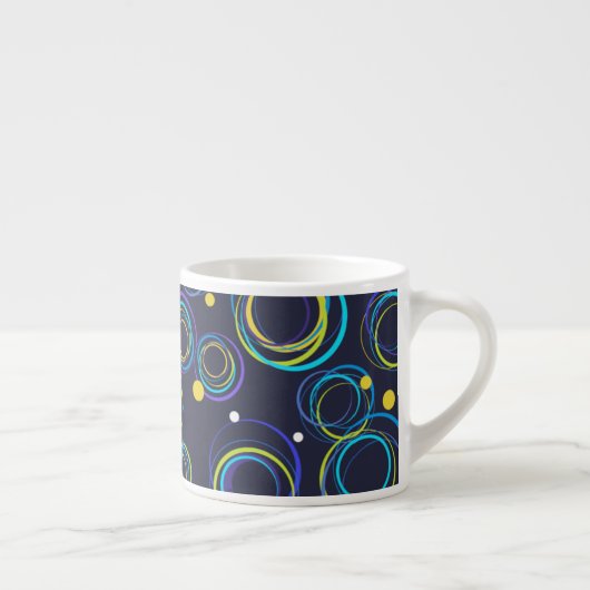 Funky Circles marineblaue Espresso Tasse (Rechts)