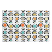 Funky Circles Mid Century Modernes Muster Kissenbezug (Rückseite)
