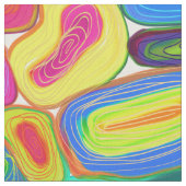 Funky Circles Modernes, Abstrakt gestrichenes Auss Stoff (Nahaufnahme)