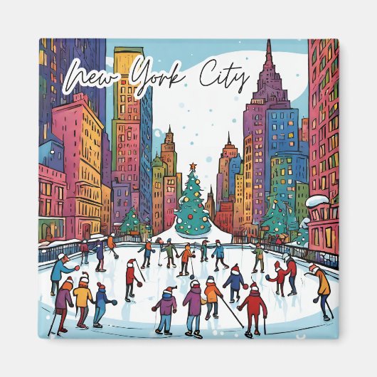 Funky City Magnet - NYC Weihnachtszeit (Vorne)