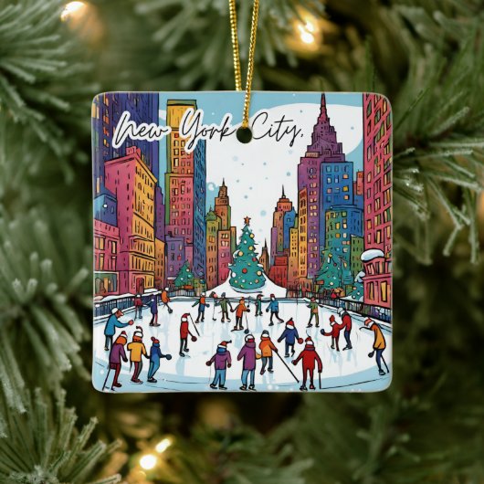Funky City Magnet - NYC Weihnachtszeit Keramikornament (Baum)