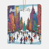 Funky City Magnet - NYC Weihnachtszeit Keramikornament (Links)