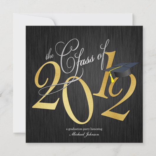 Funky Class of 2012 Invites (silber / gold) Einladung (Vorderseite)