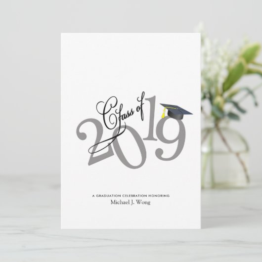 Funky Class of 2019 Abschluss Einladung (Stehend Vorderseite)