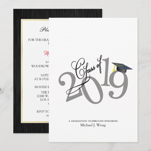 Funky Class of 2019 Abschluss Einladung (Vorne/Hinten)