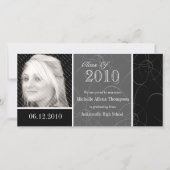 Funky Classic Black Wirbel Abschluss Fotokarte Ankündigung (Vorderseite)