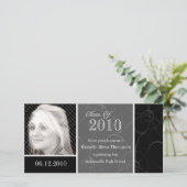 Funky Classic Black Wirbel Abschluss Fotokarte Ankündigung (Stehend Vorderseite)