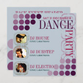 Funky Club DJ Dance Party mit Fotos Einladungen (Vorne/Hinten)