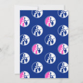 Funky Clubblau pink runter ins Retro-Party Einladung (Rückseite)