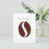 Funky Coffee Bean Postkarte (Stehend Vorderseite)